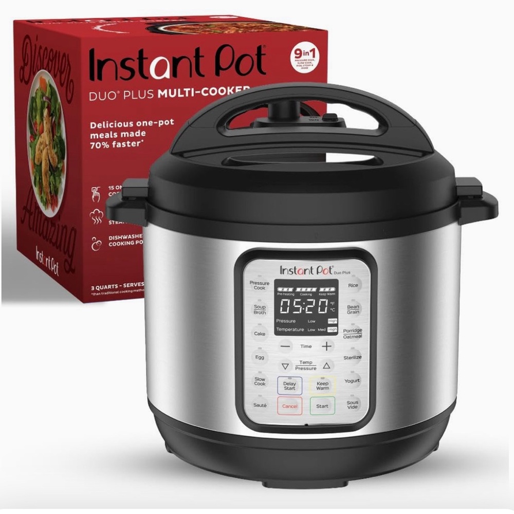 BRAND NEW, NEVER USED Instant Pot 6-qt Duo Plus 9-in-1 Pressure Cooker